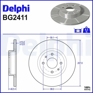 Brzdový kotouč DELPHI BG2411