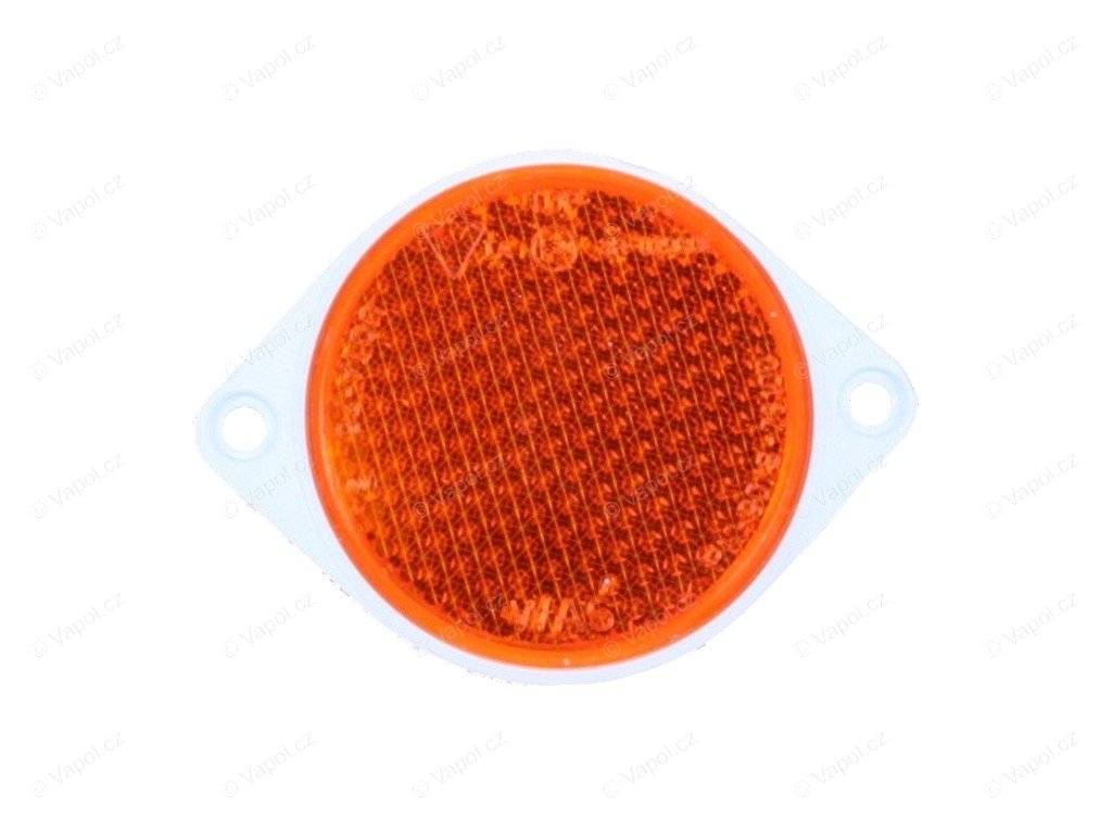 Odrazka oranžová FI75U (24) průměr 85 mm, 2 díry
